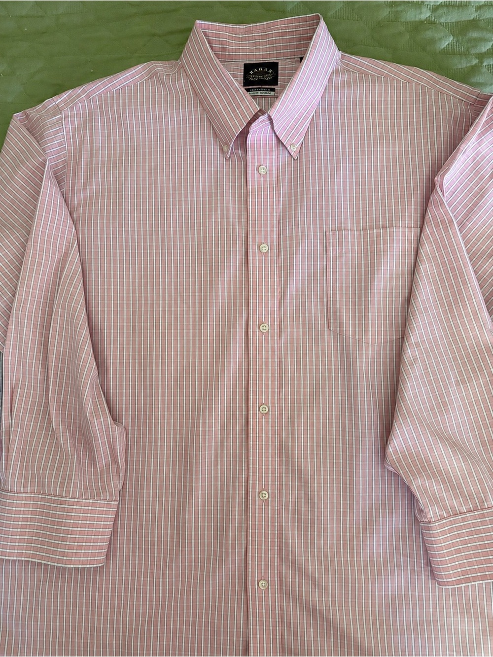 American Eagle Outfitters Pink and White Striped Dress Shirt 2XL